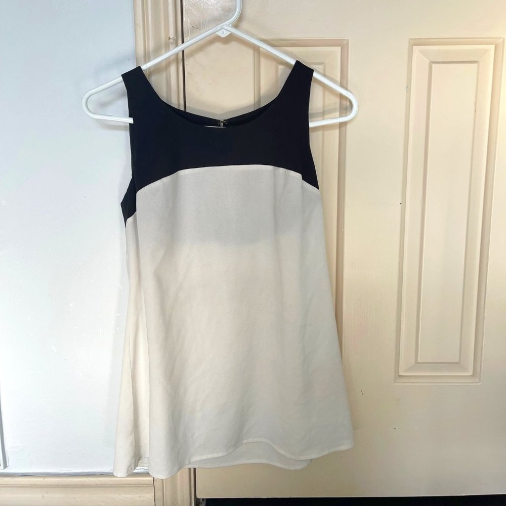 Ann Taylor Creme and Black Shell Tank
